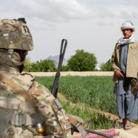 Guards on patrol in Kandahar, Afghanistan